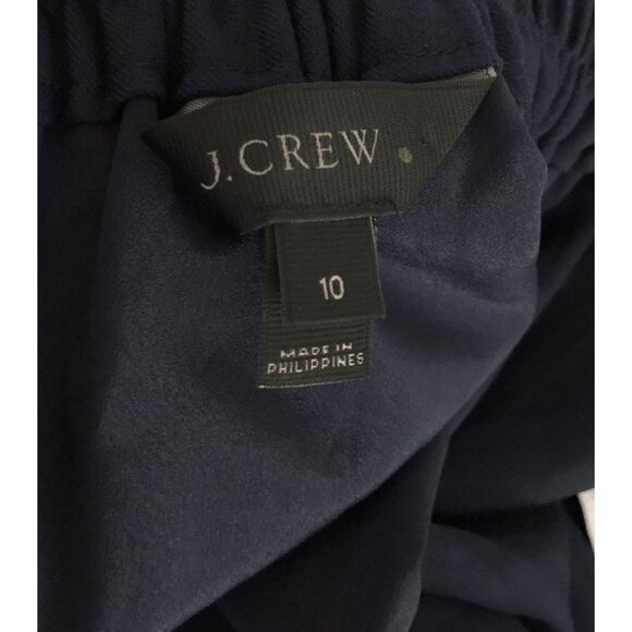 J.Crew Ruffle Hem Skirt Womens Size 10 Navy Blue Wool Blend Preppy Dark Academia - Picture 3 of 8